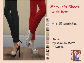 Sims 4 — ws Marylin Shoes Heels Bow - RC by watersim44 — Created and inspired for Marylin Monroe - Vintage-Style recolor.