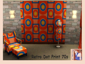 Sims 3 — ws Retro Orange Dots 70s by watersim44 — Selfmade orange retro pattern for your Sims. Category Geometric