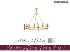 Sims 4 — Blackberry Dining - Ceiling Lamp II {Mesh Required} by neinahpets — A ceiling lamp recolor for short walls. 3