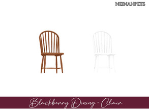 Sims 4 — Blackberry Dining - Chair {Mesh Required} by neinahpets — A dining room chair recolor. 2 Colors