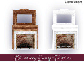 Sims 4 — Blackberry Dining - Fireplace {Mesh Required} by neinahpets — A recolor of a rustic fireplace in 2 color styles.
