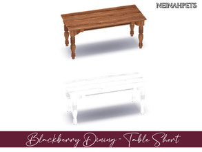 Sims 4 — Blackberry Dining - Table Short {Mesh Required} by neinahpets — A short dining table recolor in 2 colors.