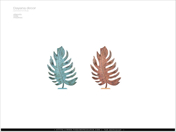 Sims 4 — [Dayana decor] - Leaf table decor by Severinka_ — Leaf table decor From the set 'Dayana decor' Build / Buy
