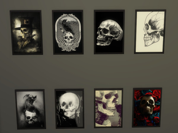 Sims 4 — Skull Wall Art by blairbie — Decorate your area with this Gothic Skull Wall Art.