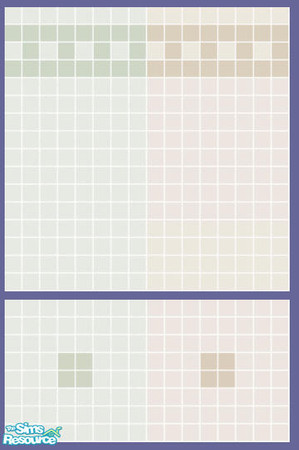 Sims 2 — Jacob Tile Set by s00z — Two tiled walls with coordinating floors.