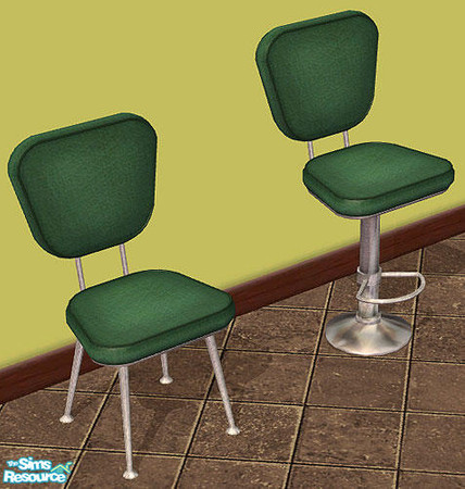 Sims 2 — Leather Diner Chair - Green by Shannanigan — Recolors both Diner Chair and Barstool. Requires custom mesh to