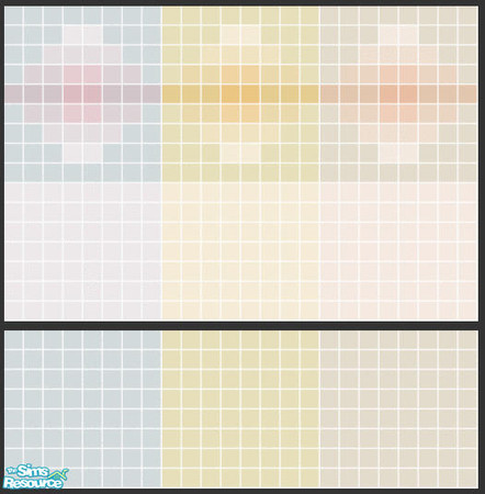 Sims 2 — UFO Tile Set by s00z — Three tiled walls with coordinating floors.