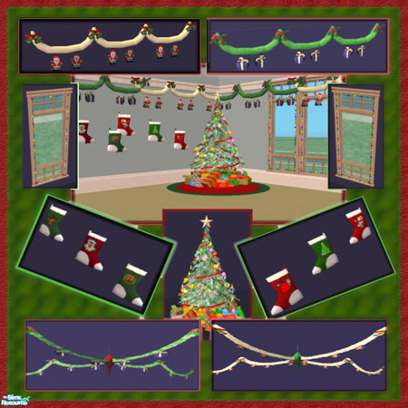 Sims 2 — Christmas Decorating Set by NewSimSimGirl — A set to decorate for the Sims holidays. No holiday pack required!