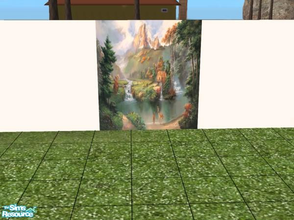 Sims 2 — Mountain Mural by elke — Rugged mountains soaring into boundless skies.