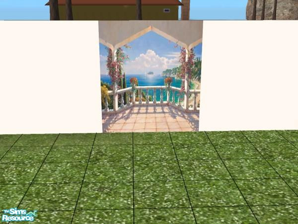 Sims 2 — Bay Mural by elke — Beautiful mural of a seascape through an arched lanai. 
