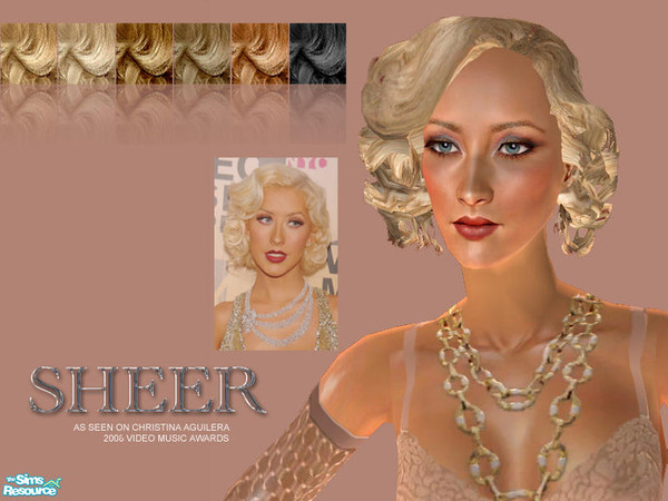 Sims 2 — Sheer by ChazDesigns — A Marilyn Monroe style as seen on Christina Aguilera at the VMA 2006. A brassy, curly