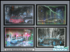 Sims 4 — Cyber Night Rider by seimar8 — A four part collection of cyber night rider art.