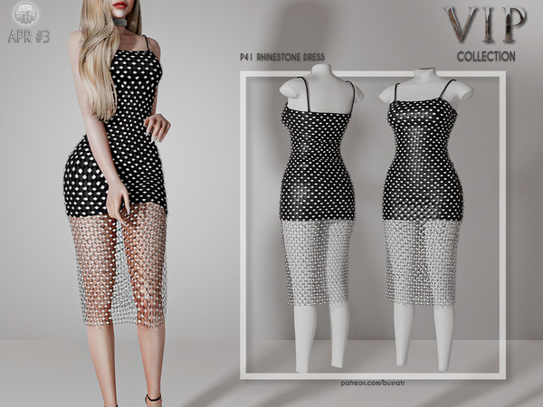 Sims 4 — [PATREON]  (Early Access) Rhinestone Dress P41 by busra-tr — 12 colors Adult-Elder-Teen-Young Adult For Female