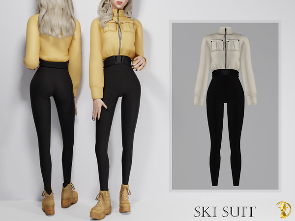 Sims 4 — [PATREON] (Early Access) Ski Suit by Daph's — 10 Swatches Compatible with HQ mod Works with all of skins Custom