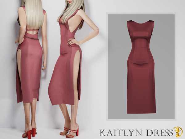 Sims 4 — [PATREON] (Early Access) Kaitlyn Dress by Daph's — 10 Swatches Compatible with HQ mod Works with all of skins