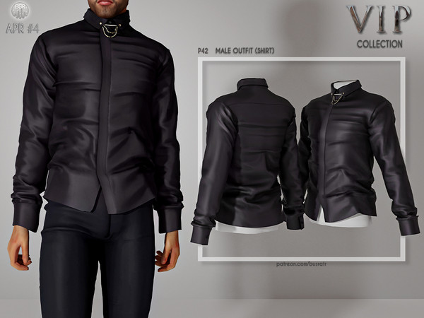 Sims 4 — [PATREON]  (Early Access) Male Outfit (SHIRT) P42 by busra-tr — 10 colors Adult-Elder-Teen-Young Adult For Male