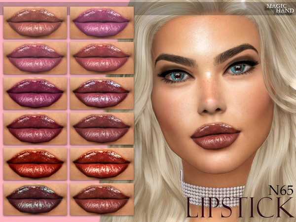 Sims 4 — [MH] Lipstick N65 by MagicHand — --15 available colors-- --Compatible with HQ settings-- --CAS thumbnail--