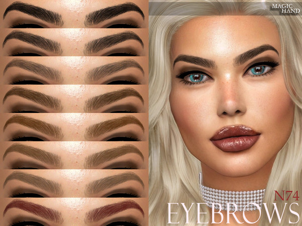 Sims 4 — [MH] Eyebrows N74 by MagicHand — --12 available colors-- --Compatible with HQ settings-- --CAS thumbnail--
