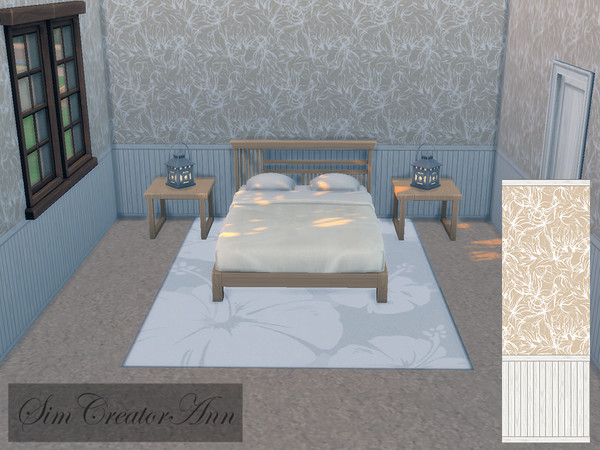 Sims 4 — Romantic #2 by Sim_Creator_Ann — Another romantic wallpaper in 4 swatches and 3 wall heights. Price: 6 SD