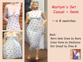 Sims 4 — ws Marylins Dress and Swim - RC by watersim44 — Created and inspired for Marylin Monroe - Vintage-Style recolor.
