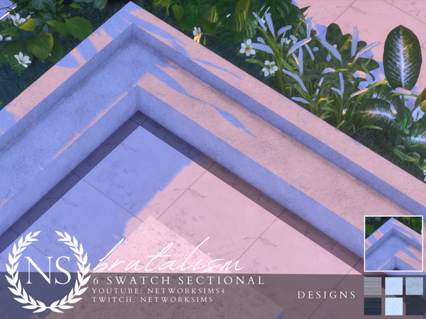 Sims 4 — Networksims - Brutalism Sectional (Corner) by networksims — A corner sectional piece.