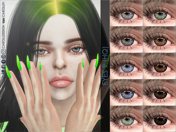 Sims 4 — Eyes 9 (HQ) by Caroll912 — - Billie Eiish-inspired eyes. - 10 recolours total - from blues, grays, greens to