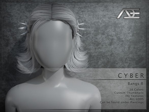 Sims 4 — Ade - Cyber (Bangs R) by Ade_Darma — **DESIGNED TO ONLY FIT CYBER HAIRSTYLES BY ADE** Cyber Bangs 38 Colors HQ