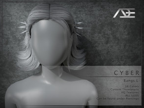 Sims 4 — Ade - Cyber (Bangs L) by Ade_Darma — **DESIGNED TO ONLY FIT CYBER HAIRSTYLES BY ADE** Cyber Bangs 38 Colors HQ