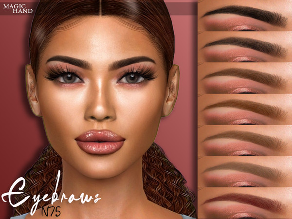 Sims 4 — [MH] Eyebrows N75 by MagicHand — --12 available colors-- --Compatible with HQ settings-- --CAS thumbnail--