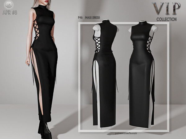 Sims 4 — [PATREON]  (Early Access) Maxi Dress P46 by busra-tr — 16 colors Adult-Elder-Teen-Young Adult For Female Custom