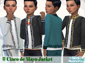 Sims 4 — Boys Cinco De Mayo Jacket - Needs EP Get Famous by Pelineldis — A Cinco del Mayo jacket for boys in four color