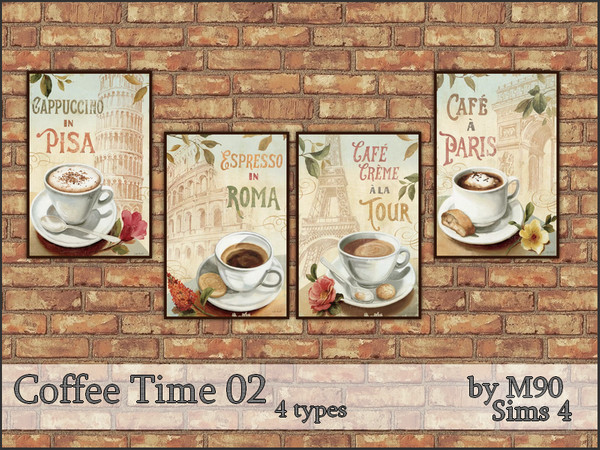 Sims 4 — M90 Coffee Time 02 by Mircia90 — 4 picture coffee time Artist : Lisa Audit