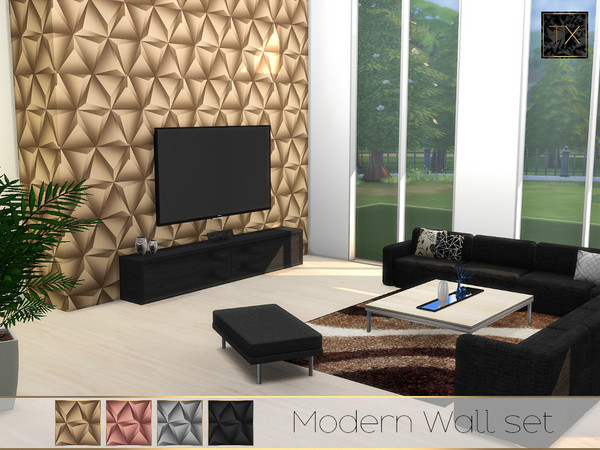 Sims 4 — Modern Wall set by theeaax — Modern Wall Set Set includes: 1 Pack of 4 Neutral colors 1 Pack of 5 colorful