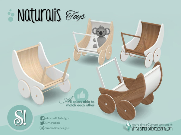 Sims 4 — Naturalis dolls stroller by SIMcredible! — by SIMcredibledesigns.com available at TSR 4 colors variations