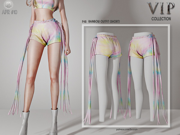 Sims 4 — [PATREON]  (Early Access) Rainbow Outfit (SHORT) P48 by busra-tr — 10 colors Adult-Elder-Teen-Young Adult For