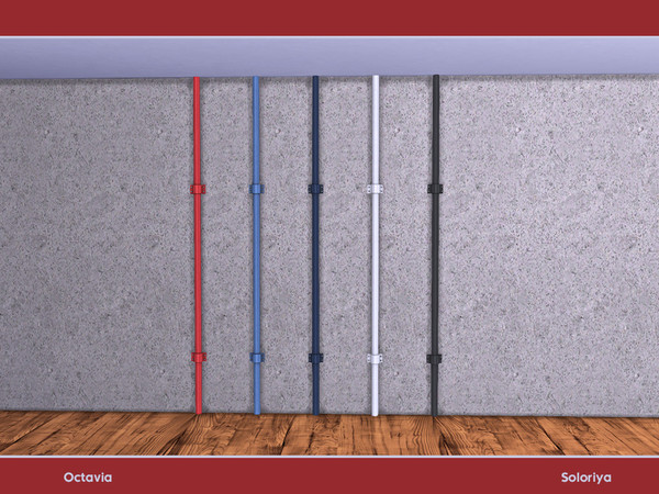 Sims 4 — Octavia. Wall Pipe by soloriya — Decorative wall pipe. Part of Octavia set. 5 color variations. Category: