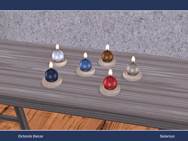 Sims 4 — Octavia Decor. Functional Candle, v1 by soloriya — Functional candle, version one. Part of Octavia Decor set. 6