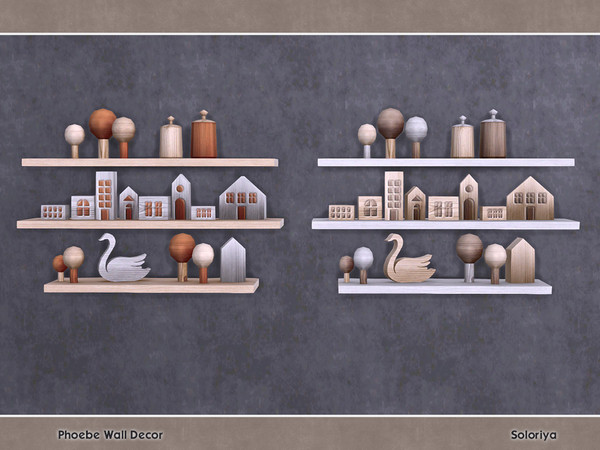 Sims 4 — Phoebe Wall Decor. Decorative Shelf, v5 by soloriya — Decorative shelf, version five. Part of Phoebe Wall Decor