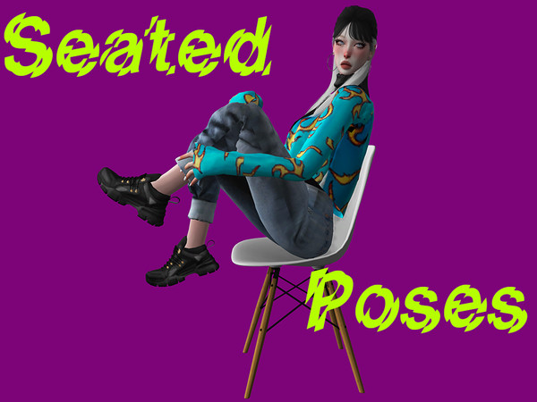 Sims 4 — Seated Poses by Letizha — 06 Poses in total, i hope you like it <3 Chair i used: "Arrrmless Dining