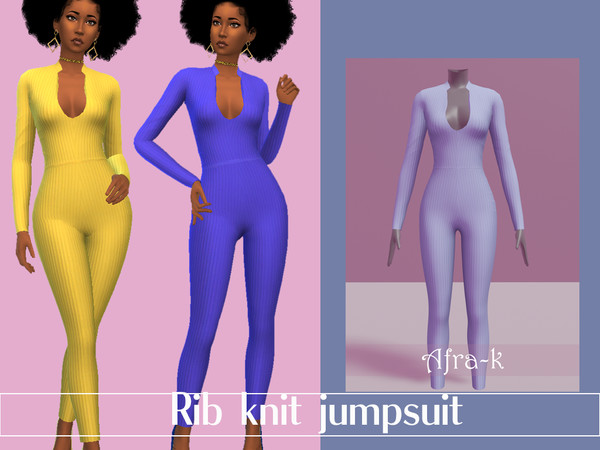 Sims 4 — Rib knit jumpsuit by akaysims — - New mesh - 10 swatches - Custom thumbnail - All LODs Enjoy!