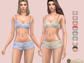 Sims 4 — Decorated Cutouts Silk Brief by Harmonia — 7 color Please do not use my textures. Please do not re-upload.