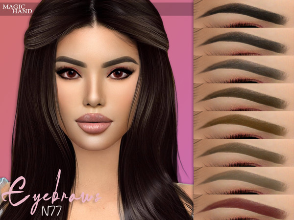 Sims 4 — [MH] Eyebrows N77 by MagicHand — --12 available colors-- --Compatible with HQ settings-- --CAS thumbnail--