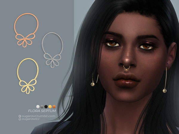 Sims 4 — Flora septum by sugar_owl — - new mesh - base game compatible - all LODs - 5 swatches - HQ compatible - all