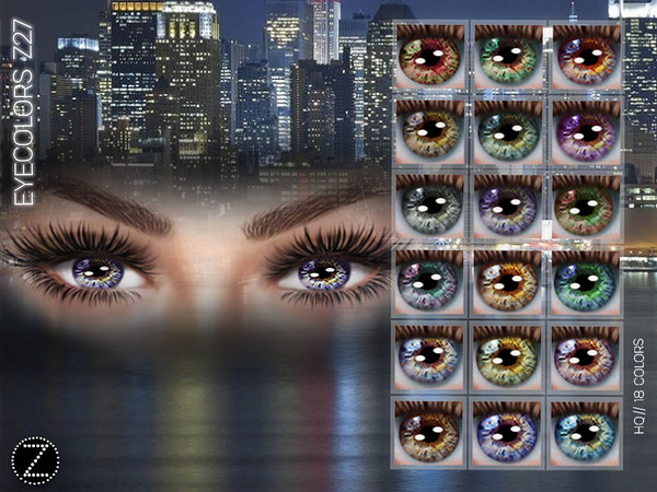 Sims 4 — EYECOLORS Z27 by ZENX — -Base Game -All Age -For Female -18 colors -Works with all of skins -Compatible with HQ