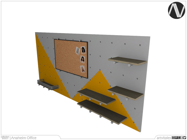 Sims 4 — Anaheim Modular Wall Organizer by ArtVitalex — Office And Study Room Collection | All rights reserved | Belong