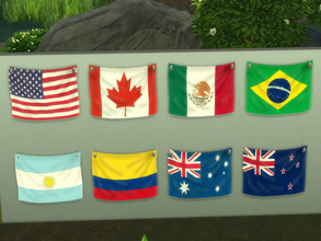 Sims 4 — [necroNomadic] Country Flags 1 by necrogypsy — Flags of North & South America, as well as Oceania