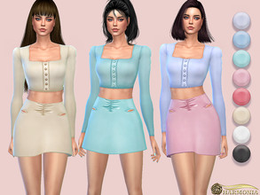 Sims 4 — Decorated Cutouts Satin Mini Skirt by Harmonia — Mesh by Harmonia 7 color Please do not use my textures. Please
