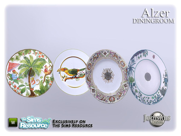 Sims 4 — Alzer dining room big plate deco by jomsims — Alzer dining room big plate deco