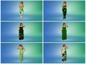 Sims 4 — St. Patrick's Day Dresses by sweetheartwva — Recolor OF Base game Dresses for St. Patty's Days.