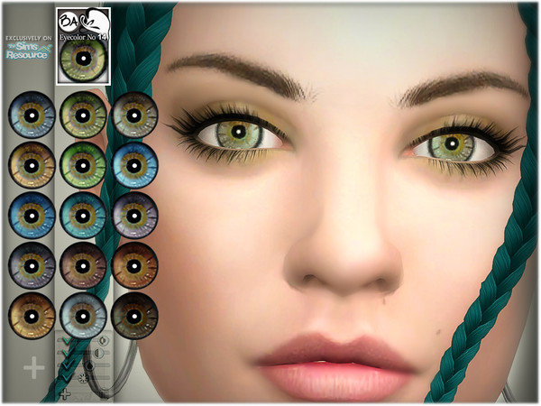 Sims 4 — Natural eye colors 14 by BAkalia — Hello I'm introducing 15 realistic eye colors in a New Mesh suitable for Sims